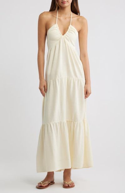 PacSun PacSun Kenna Tiered Halter Midi Dress
