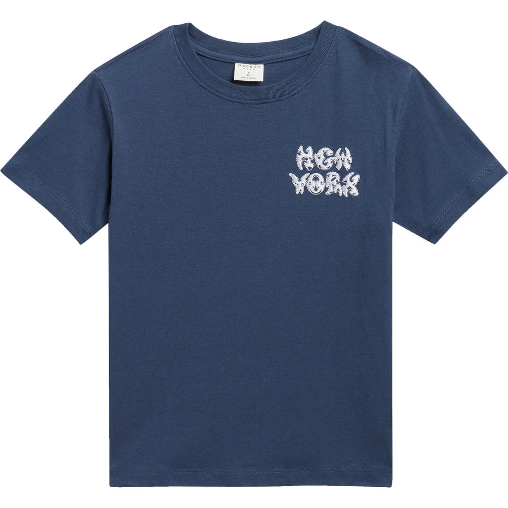 PacSun PacSun Kids' New York Bubble Embroidered Cotton T-Shirt