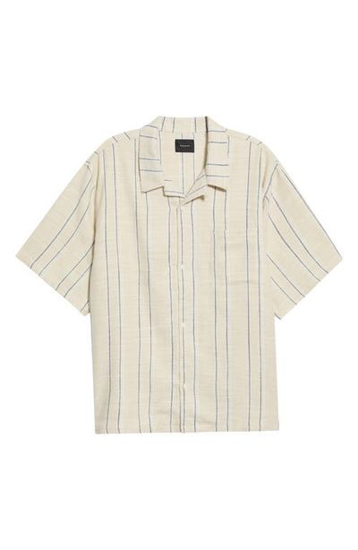 PacSun PacSun Lisbon Stripe Cotton Slub Camp Shirt