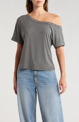 PacSun PacSun Moxie Grommet Detail One-Shoulder Top