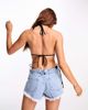 PACSUN PacSun rio convertible triangle bikini top in black gingham - 3