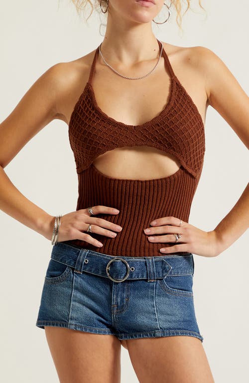 PacSun PacSun Serafina Knit Halter Neck Crop Tank
