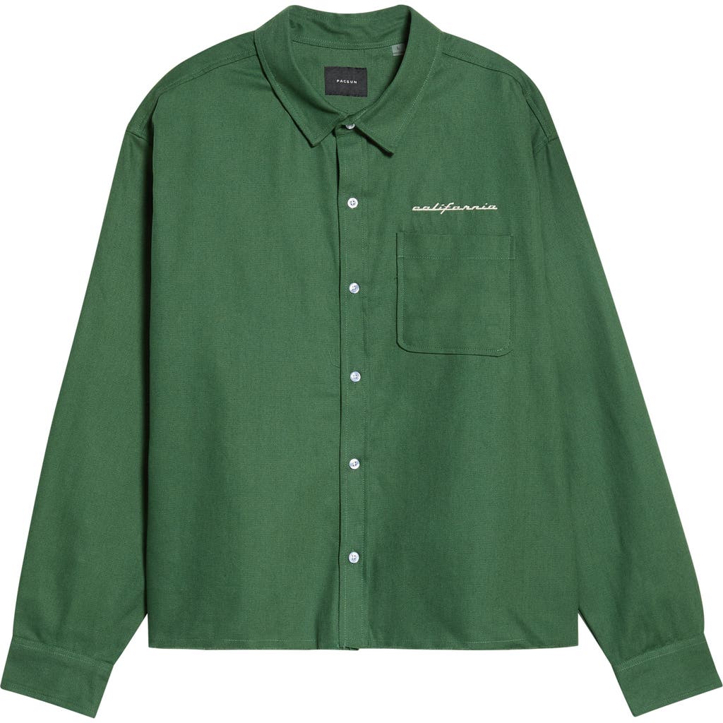 PacSun PacSun Sportster Cotton Canvas Button-Up Shirt