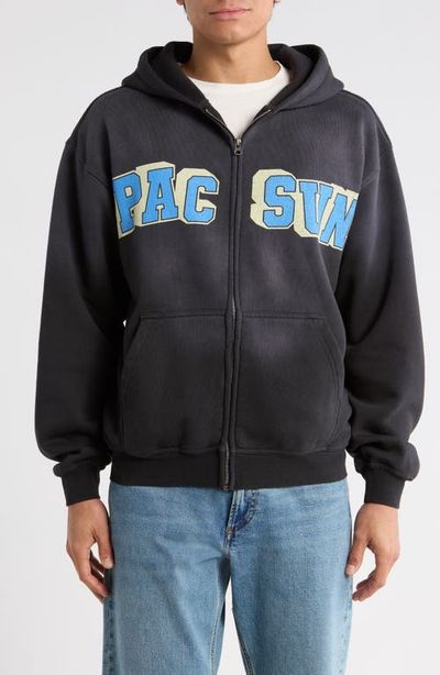 PacSun PacSun Varsity Bear Front Zip Cotton Hoodie