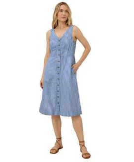 Pact Pact Canopy Linen Blend Button-Front Dress Made with Organic Cotton