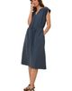 Pact Pact Organic Cotton Coastal Double Gauze Tie Waist Midi Dress - 1