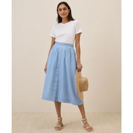 Pact Pact Organic Cotton Sunset Lightweight Cotton Button Skirt