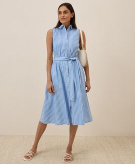 Pact Pact Organic Cotton Sunset Lightweight Cotton Sleeveless Shirtdress