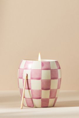 Paddywax Checkmate Lavender Mimosa Porcelain Jar Candle