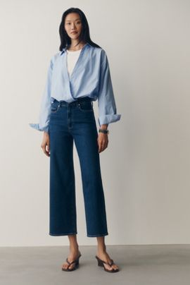 PAIGE Anessa 27" High-Rise Crop Wide-Leg Jeans