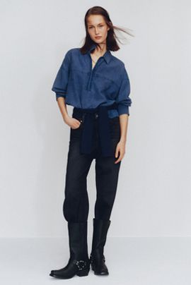 PAIGE Anessa Twist Seam High-Rise Wide-Leg Jeans