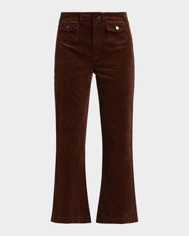 PAIGE Leenah Cotton-Blend Patch Pocket Ankle Jeans