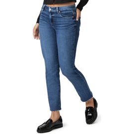 PAIGE PAIGE Amber Raw Hem Straight Leg Ankle Jeans