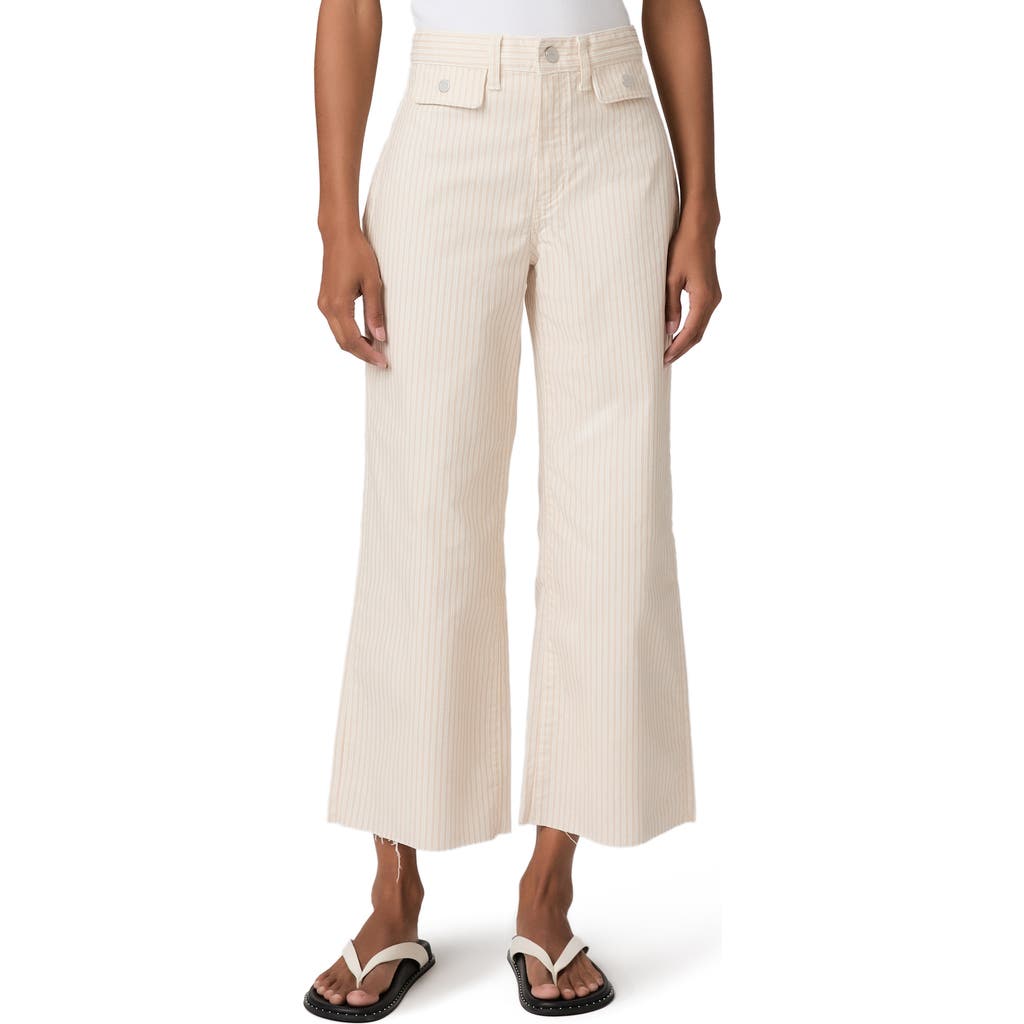 PAIGE PAIGE Anessa Button Pocket Raw Hem High Waist Wide Leg Jeans