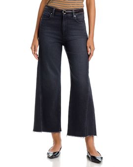 Paige Paige Anessa High Rise Ankle Wide Leg Jeans in Ink Black