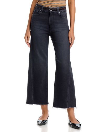 Paige Paige Anessa High Rise Ankle Wide Leg Jeans in Ink Black