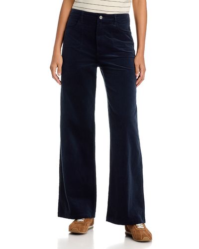Paige Paige Anessa High Rise Wide Leg Corduroy Jeans in Navy
