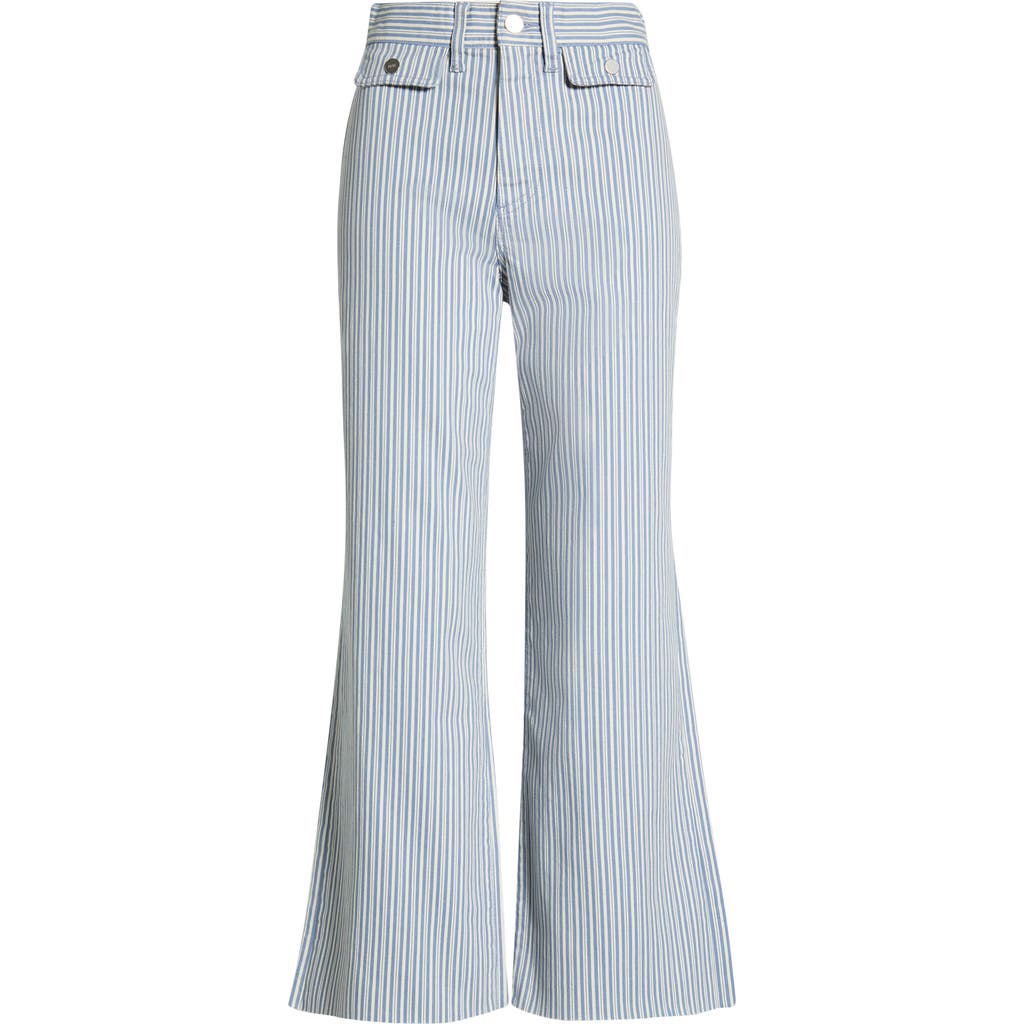 PAIGE PAIGE Anessa High Waist Button Pocket Raw Hem Ankle Flare Jeans