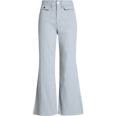 PAIGE PAIGE Anessa High Waist Button Pocket Raw Hem Ankle Flare Jeans