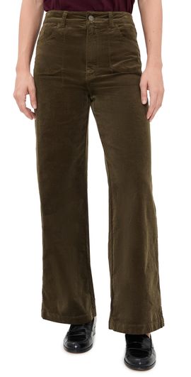 PAIGE PAIGE Anessa Petite Utility Pocket Corduroy Pants 28 Fern