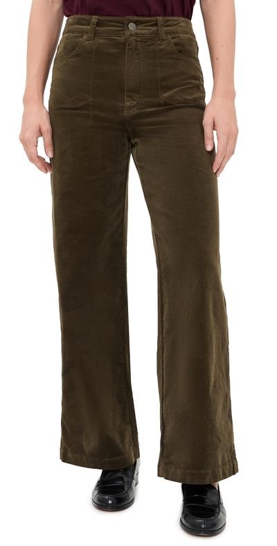 PAIGE PAIGE Anessa Petite Utility Pocket Corduroy Pants 28 Fern