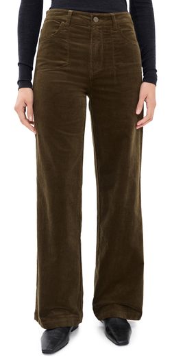 PAIGE PAIGE Anessa Utility Stitch Pocket Corduroy Pants 31 Fern