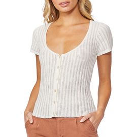 PAIGE PAIGE Anthy Open Stitch Knit Top