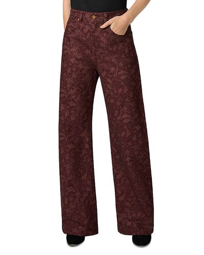 Paige Paige Arellia High Rise Wide Leg Jeans in Etched Tulip Garnet Multi