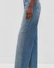 PAIGE PAIGE Arellia Skimmer Covered Button Fly Wide Leg Jeans Terazzo Destructed - 4