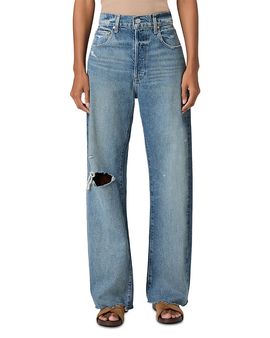 Paige Paige Arellia Skimmer High Rise Barrel Jeans in Terazzo Destructed
