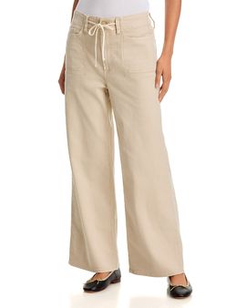 Paige Paige Ari Drawstring Waist High Rise Ankle Jeans in Vintage Biscotti