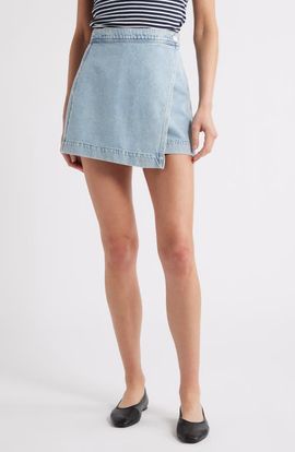 PAIGE PAIGE Aven Wrap Denim Miniskirt