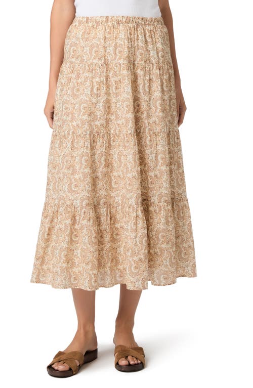 PAIGE PAIGE Calabria Print Tiered Maxi Skirt