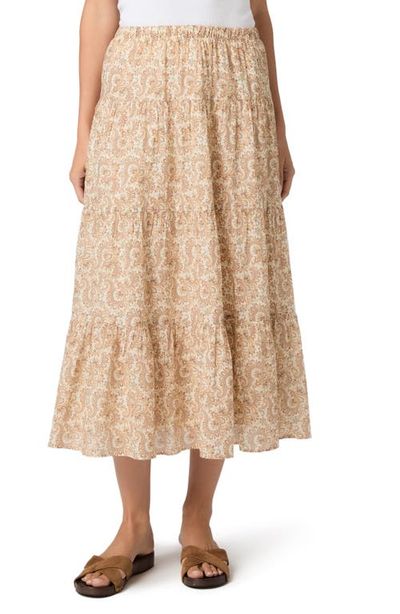 PAIGE PAIGE Calabria Print Tiered Maxi Skirt