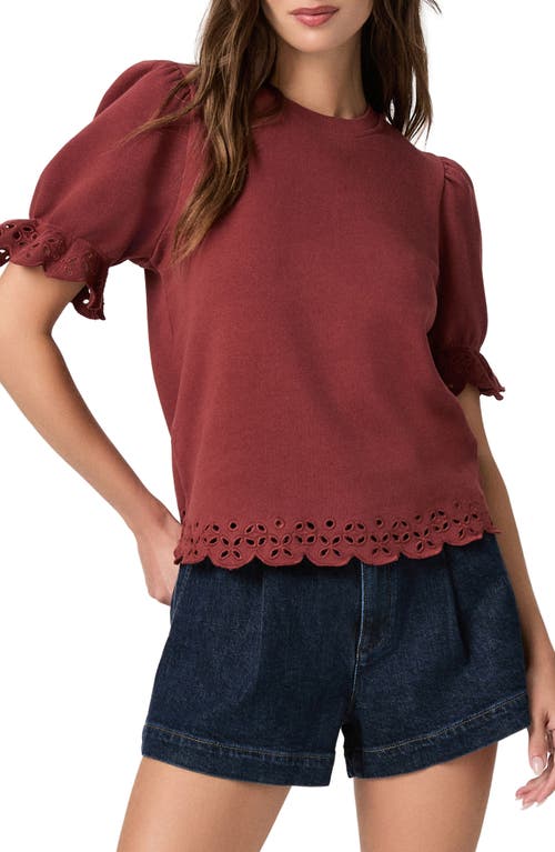 PAIGE PAIGE Ciabatta Eyelet Detail Cotton Knit Top