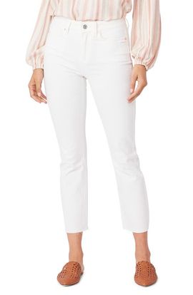 PAIGE PAIGE Cindy High Waist Raw Hem Ankle Straight Leg Jeans