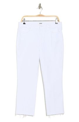 PAIGE PAIGE Cindy Raw Hem High Waist Crop Straight Leg Jeans