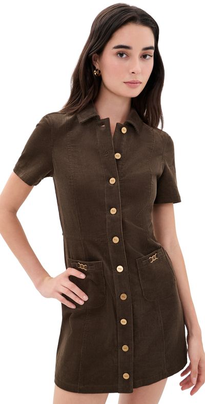 PAIGE PAIGE Clementine Corduroy Dress Fern