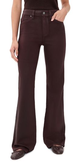 PAIGE PAIGE Coated Sofia Flared Jeans Wild Mulberry Luxe Coating