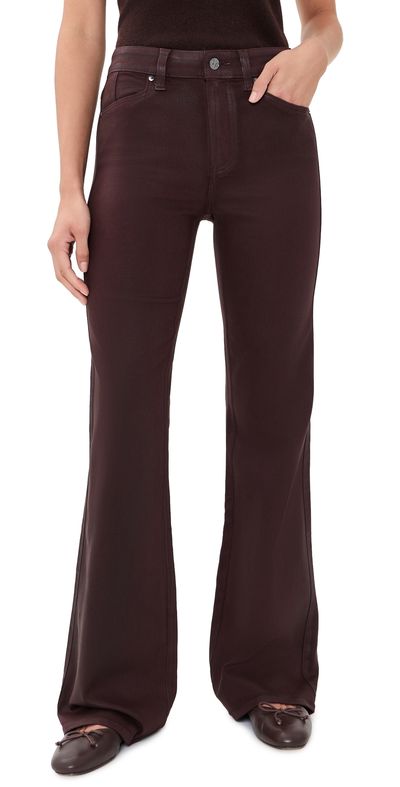 PAIGE PAIGE Coated Sofia Flared Jeans Wild Mulberry Luxe Coating