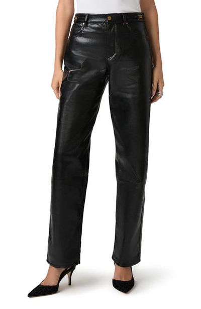PAIGE PAIGE Emilie Faux Leather High Waist Tapered Jeans