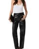 PAIGE PAIGE Emilie Faux Leather High Waist Tapered Jeans - 3