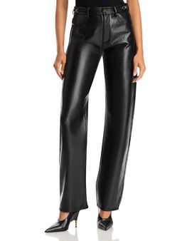 Paige Paige Emilie Leather Blend Novelty Waist Jeans in Black