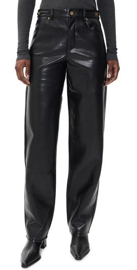 PAIGE PAIGE Emilie Leather Blend Pants 31 Black