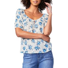 PAIGE PAIGE Franciska Floral Print Silk Top
