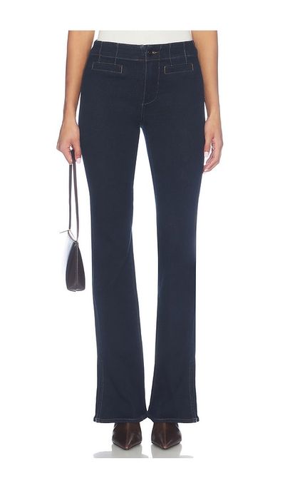 PAIGE PAIGE High Rise Laurel Canyon With Front Welts & Outseam Slit Bootcut Jeans