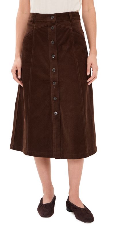 PAIGE PAIGE Jahn Corduroy Skirt Hickory