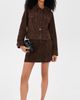 PAIGE PAIGE Janelle Suede Skirt Chocolate Brown - 5