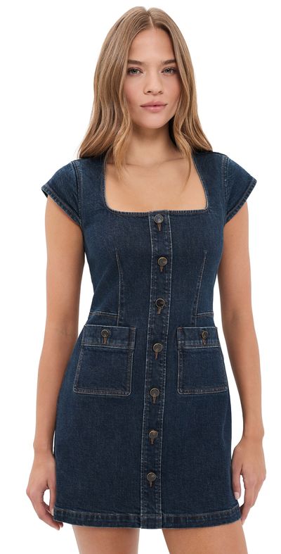 PAIGE PAIGE Joanna Denim Mini Dress Glassell