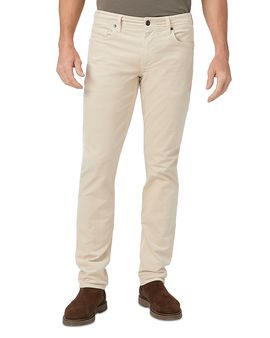 Paige Paige Lennox Slim Fit Cotton Blend 32 Pants in Ivory Cream Cord
